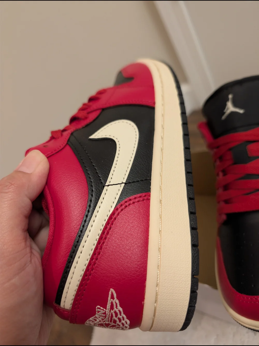 Women Air Jordan 1 Low  Black And Red